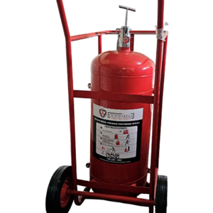 Extintor sobre ruedas “ABC” polvo químico seco. 150 Lbs
